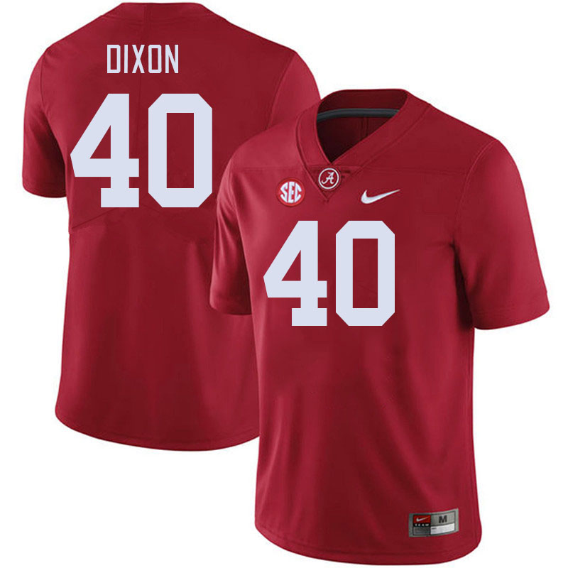 Men #40 Sterling Dixon Alabama Crimson Tide College Football Jerseys Stitched-Crimson